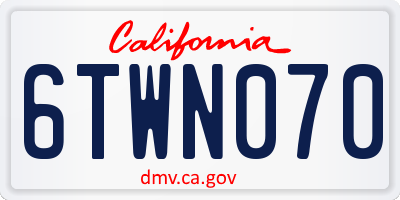 CA license plate 6TWN070
