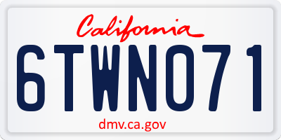 CA license plate 6TWN071