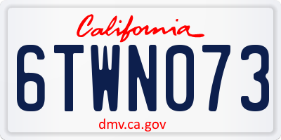 CA license plate 6TWN073