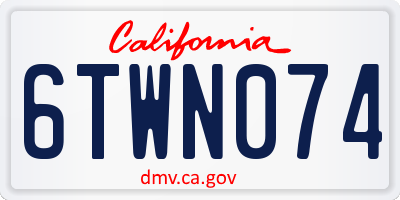 CA license plate 6TWN074