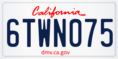 CA license plate 6TWN075