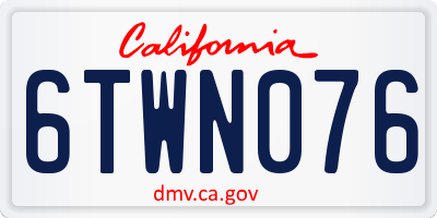CA license plate 6TWN076