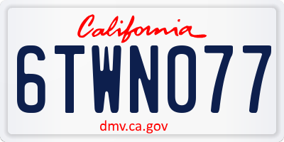 CA license plate 6TWN077