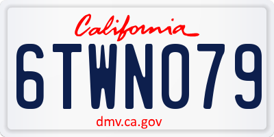 CA license plate 6TWN079