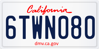 CA license plate 6TWN080