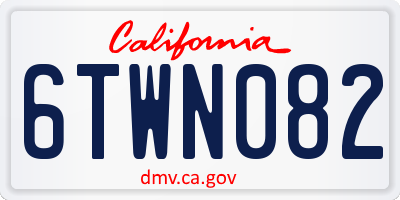 CA license plate 6TWN082