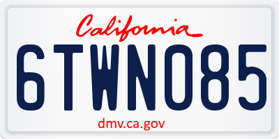 CA license plate 6TWN085