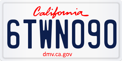 CA license plate 6TWN090