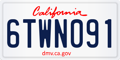 CA license plate 6TWN091