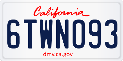 CA license plate 6TWN093