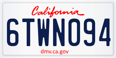CA license plate 6TWN094