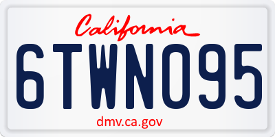 CA license plate 6TWN095