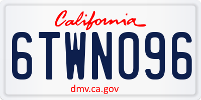 CA license plate 6TWN096