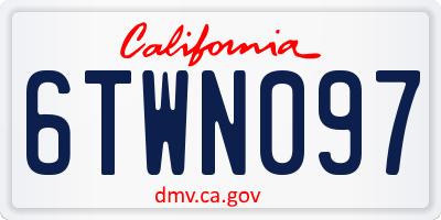 CA license plate 6TWN097