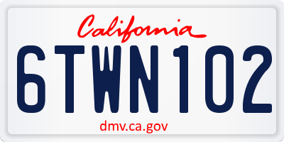 CA license plate 6TWN102