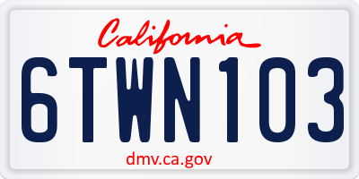 CA license plate 6TWN103