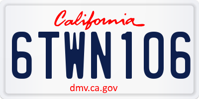 CA license plate 6TWN106