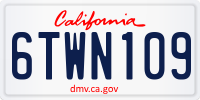 CA license plate 6TWN109