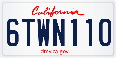 CA license plate 6TWN110