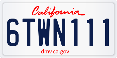 CA license plate 6TWN111