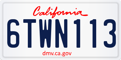 CA license plate 6TWN113