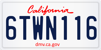 CA license plate 6TWN116