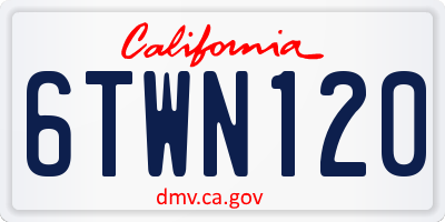 CA license plate 6TWN120