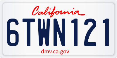 CA license plate 6TWN121