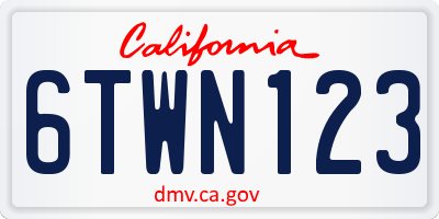CA license plate 6TWN123