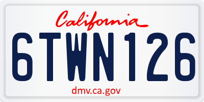 CA license plate 6TWN126