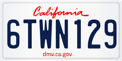 CA license plate 6TWN129