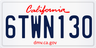 CA license plate 6TWN130