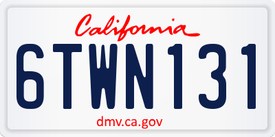 CA license plate 6TWN131