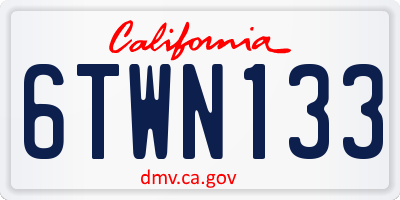 CA license plate 6TWN133