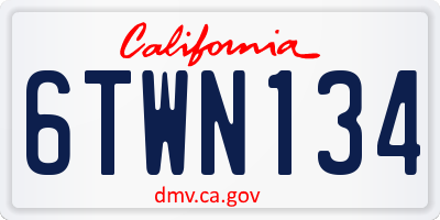 CA license plate 6TWN134