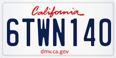 CA license plate 6TWN140