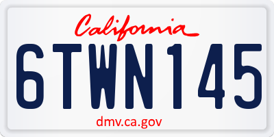CA license plate 6TWN145
