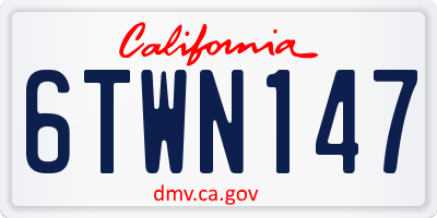 CA license plate 6TWN147