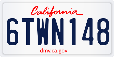 CA license plate 6TWN148