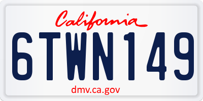 CA license plate 6TWN149