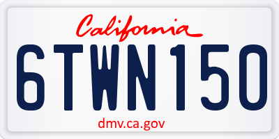 CA license plate 6TWN150