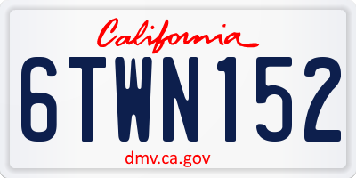 CA license plate 6TWN152