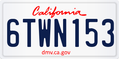 CA license plate 6TWN153