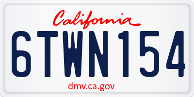CA license plate 6TWN154