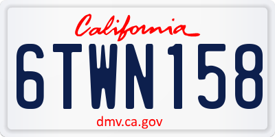 CA license plate 6TWN158