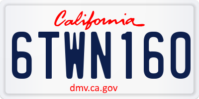 CA license plate 6TWN160