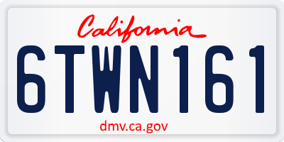 CA license plate 6TWN161