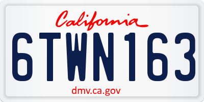 CA license plate 6TWN163