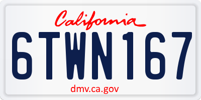 CA license plate 6TWN167