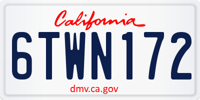 CA license plate 6TWN172